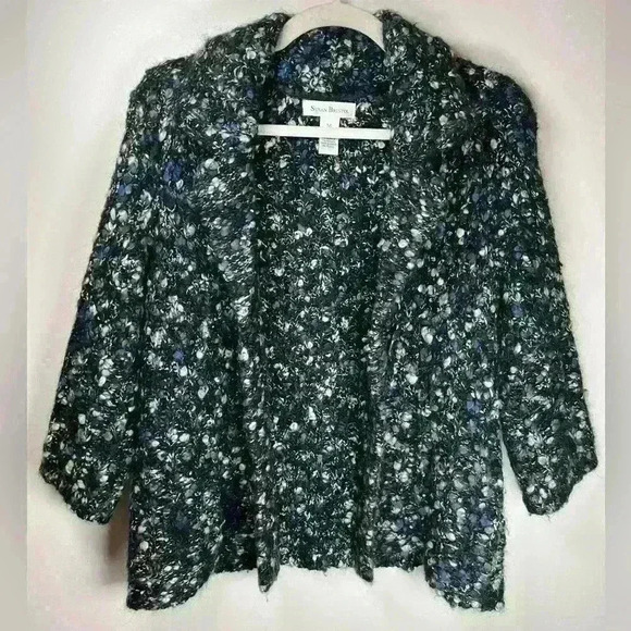 Susan Bristol Boucle Cardigan Jacket Wool Alpaca Mohair Blend Soft Size Medium - Picture 11 of 13